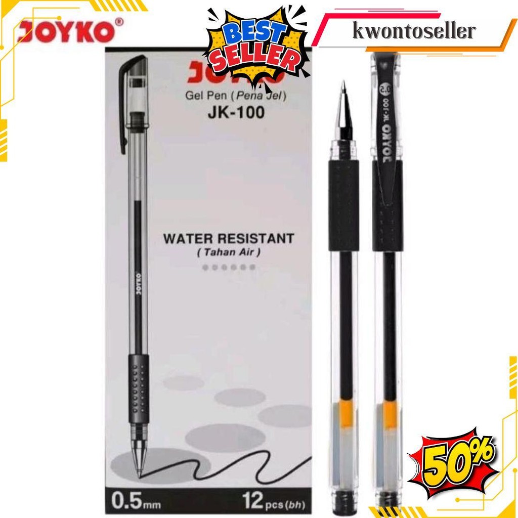 

Bolpen Gel Joyko 0.5Mm Tahan Air Isi 12 Pcs Termurah Banget