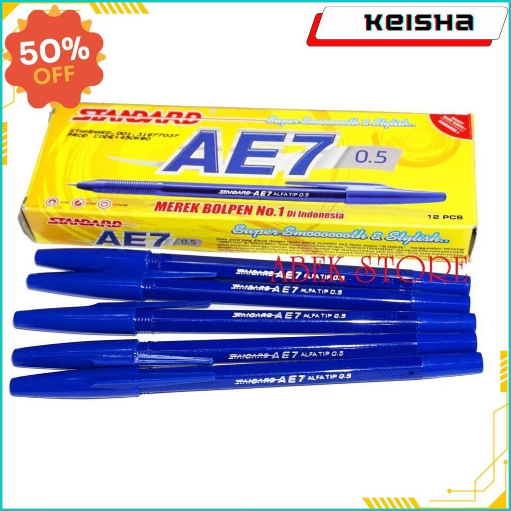 

Bolpen Pulpen Standard Ae7 / Ae-7 0.5 Mm Tinta Biru Isi 12 Pcs Gratis Ongkir