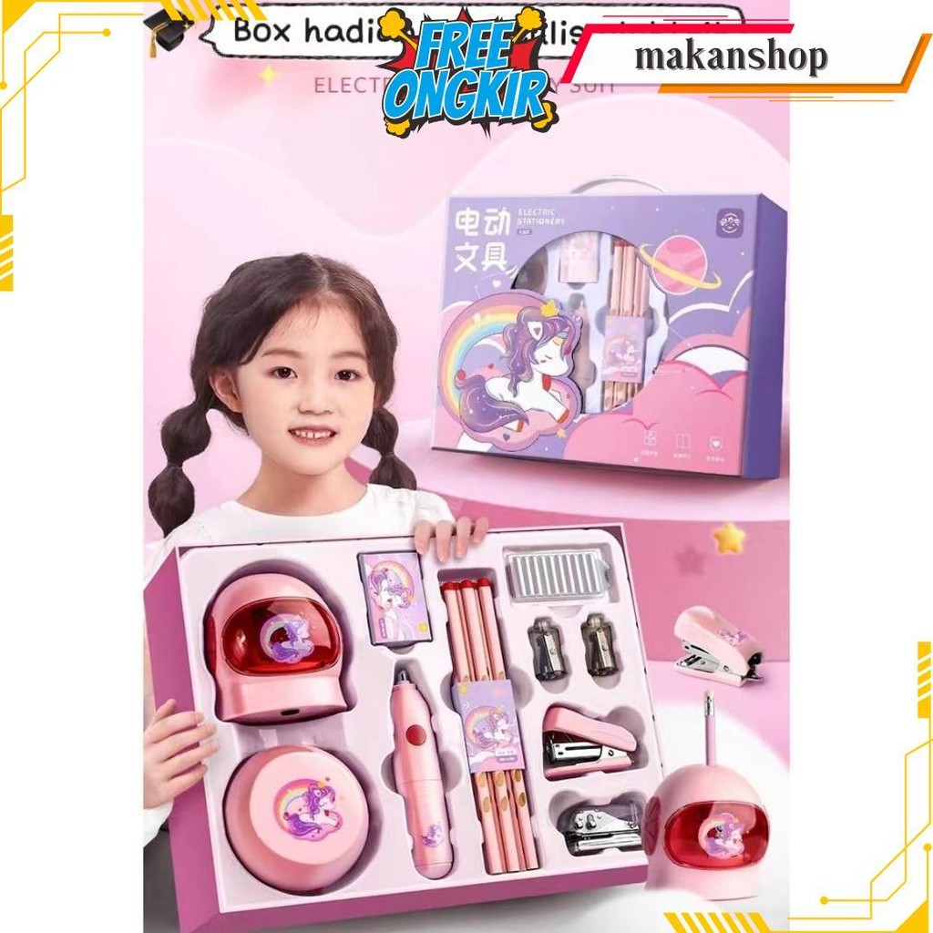 

Carat 11 In 1 Electric Stationery Set / Set Alat Tulis Elektronik Rautan Penghapus Vacuum Pencil / Set Alat Tulis Elektronik Belajar Anak Perempuan Kado Siap Kirim