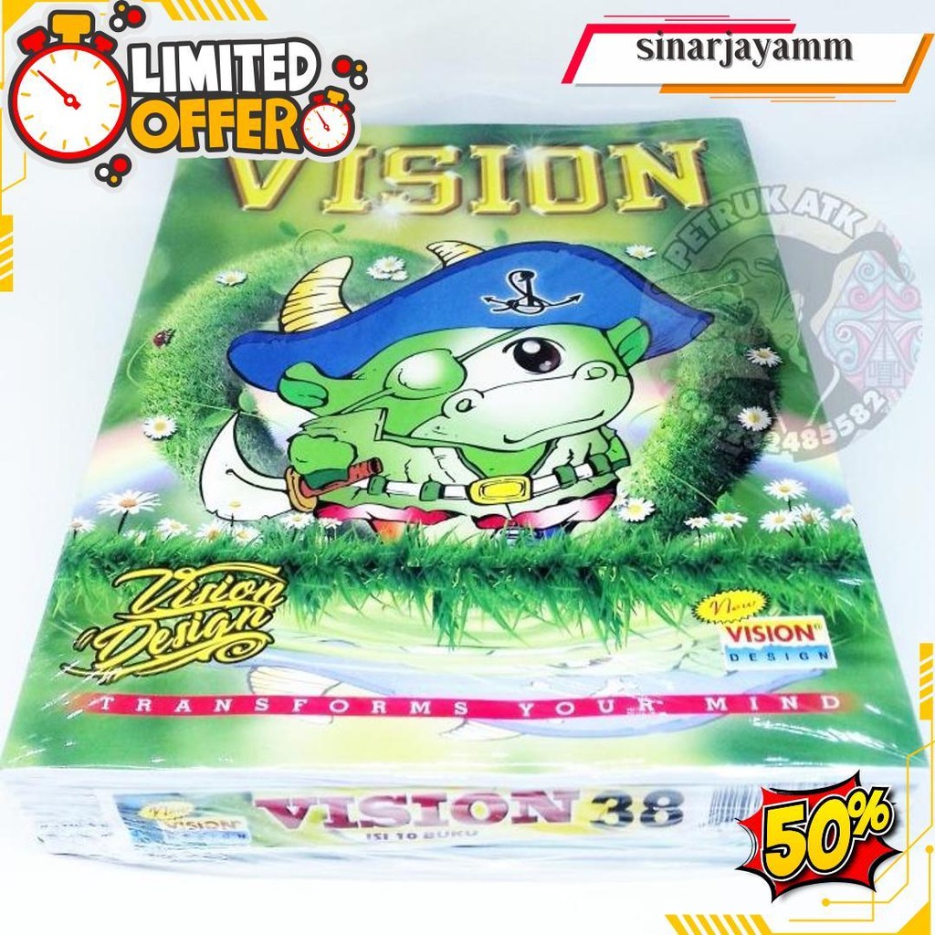 

[Pak] Buku Tulis Vision Isi 38 Lembar (10 Pcs) Original Produk