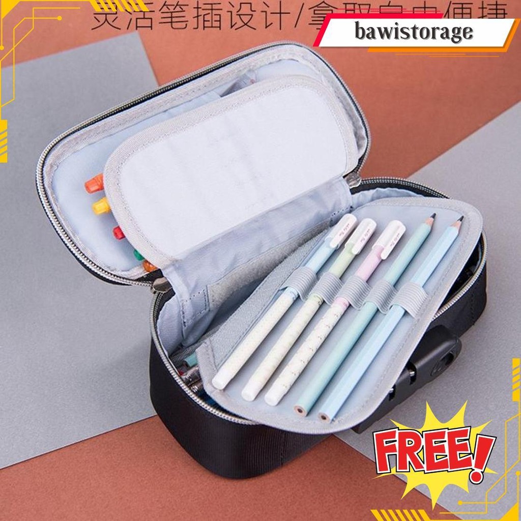 

Tempat Pensil Bahan Kapasitas Besar Dengan Resleting Dengan Kunci Kombinasi A967 Siap Kirim