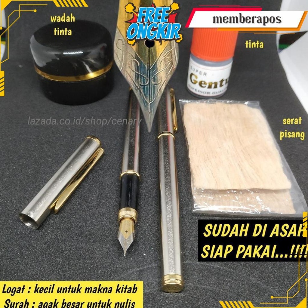 

Kaligrafi Fountain Pen Tutul Pena Lugoh Kitab Pentul Logat Kalam Asahan 1 Paket Sudah Diasah Sepaket Original Produk