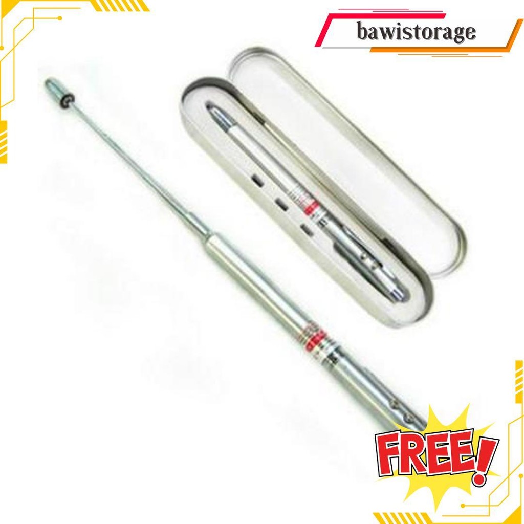 

Bolpoint Pulpen Laser Pointer Senter Stik Komando Magnet Pena Ballpoint Multifungsi 5 In 1 Terlaris