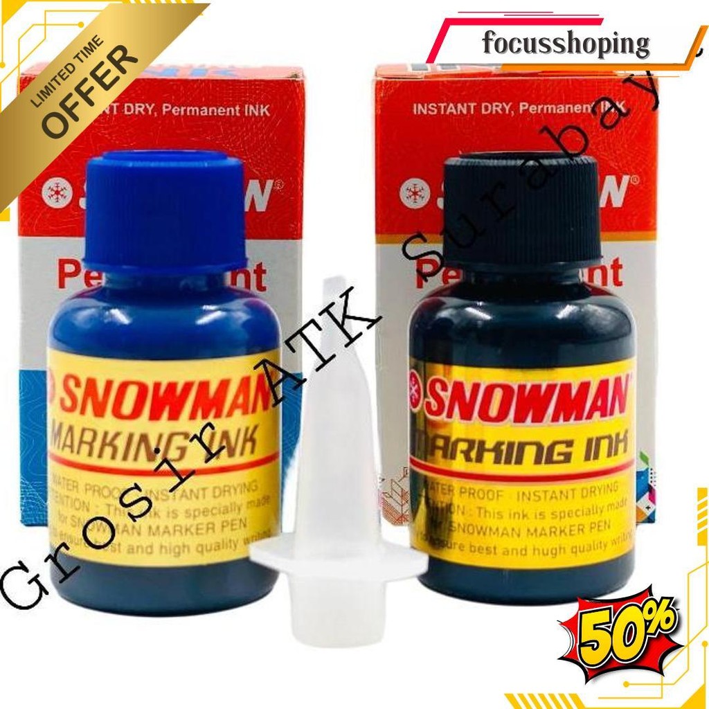 

Tinta Snowman Permanen / Refill Spidol Snowman Permanen Permanent Mig 20 / Mig-20 Terlaris