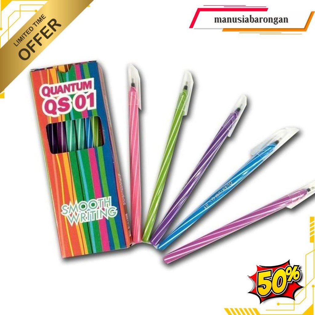 

1 Lsn / 12 Pcs Pena Pulpen Ballpen Standard Quantum Sq 01 Sq-01 Termurah Banget