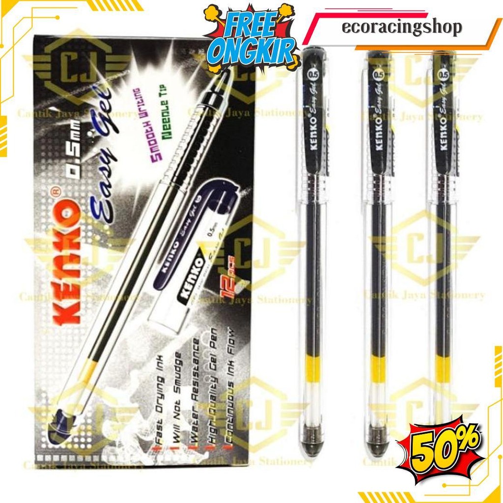 

[1 Lsn / 12 Pcs] Pulpen Kenko Gel Pen Easy Gel 0.5Mm Termurah Banget