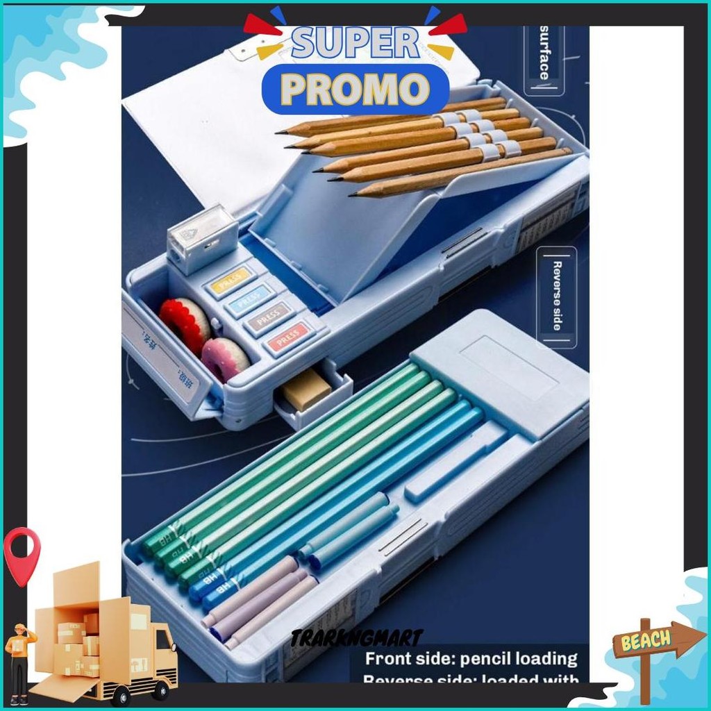 

Tempat Pensil Multifungsi Motif Unicorn / Dinosaurus / Astronot Untuk Anak Tk/Kotak Pensil Pola Kartun Lapisan Ganda Tunggal Dengan Rautan Kapasitas Termurah Banget