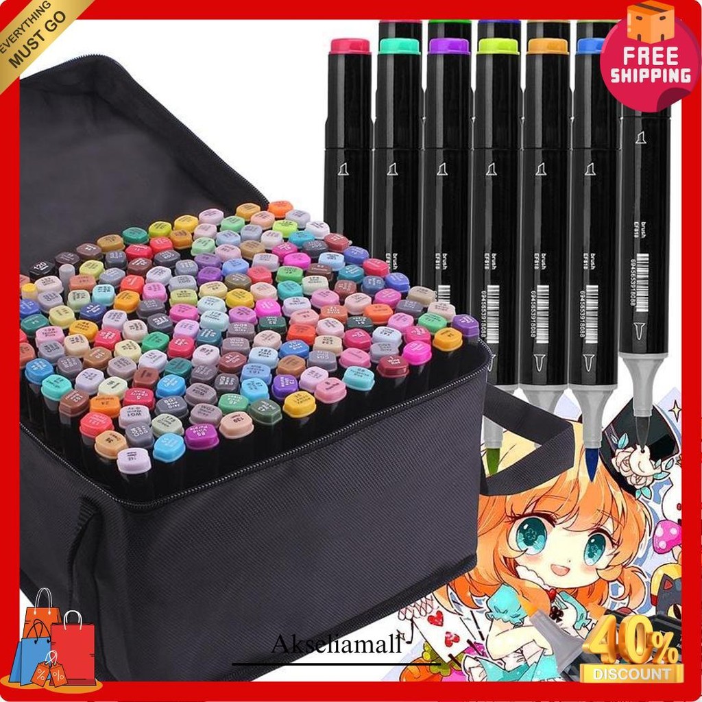 

Touchfive 24/36/48/60/80 Warna Sketsa Spidol Umum General Marker Set Animation Markers / Twin Market Set Spidol Siap Kirim