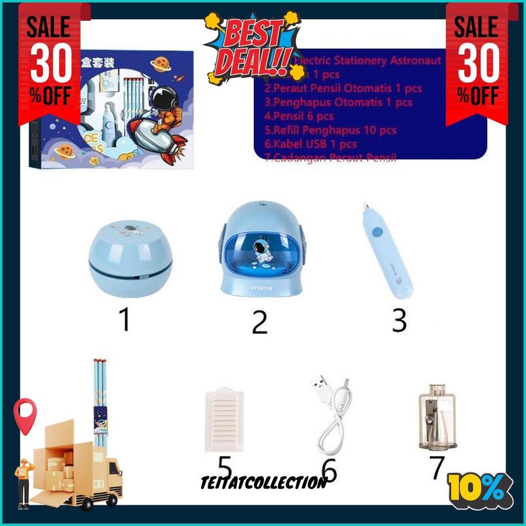 

11 In 1 Alat Tulis /Elektrik Rautan Penghapus Vacuum Pensil Anak Alat Perkakas Belajar Anak Perempuan Kado Electric Stationery Set Termurah Banget