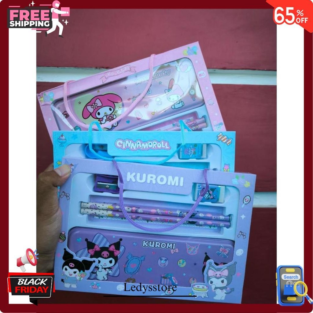 

Sanrio Alat Tulis Kotak Pensil Anak Set Kuromi My Melody Cinnamoroll Labubu Stationery Anak Sekolah Cod