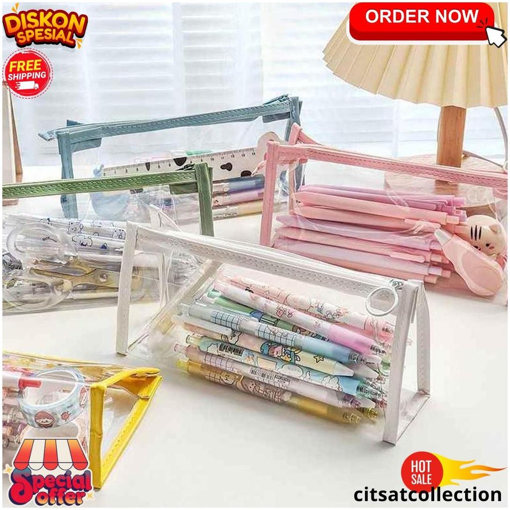 

Winzige Kotak Pensil Transparan Kapasitas Besar Tempat Pensil Aesthetic Pencil Case Large Pen Pouch Lucu Korea Stationery Organizer Tempat Pensil Anak Perempuan Berwarna-Warni Siap Kirim