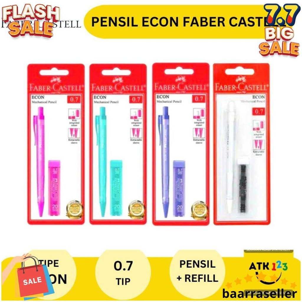 

Mekanik Pensil / Mechanic Pencil Faber Castell Econ / Opaque 0.7 (Blister Set + Refill) Termurah Banget