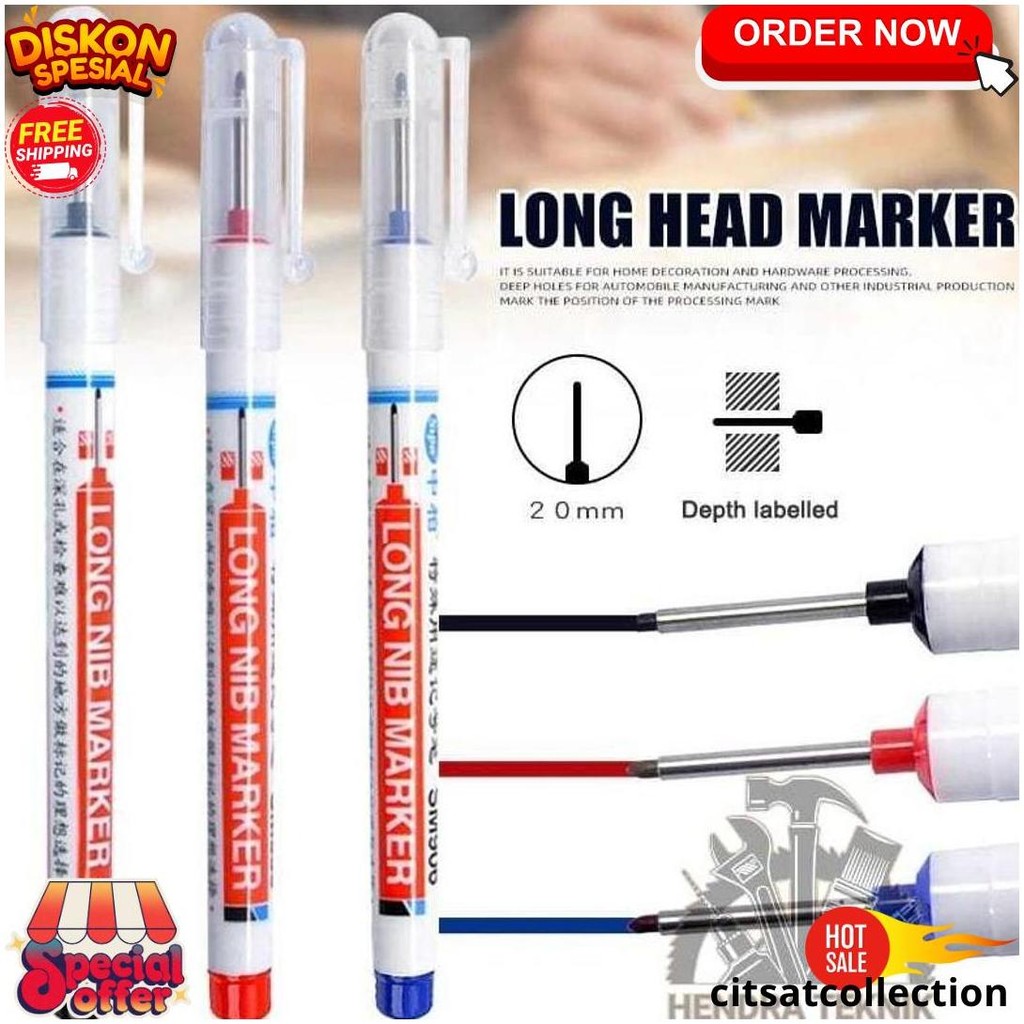 

Spidol Tukang Alat Tulis Penanda Pulpen Kepala Panjang Long Nib Tip Marker Gratis Ongkir