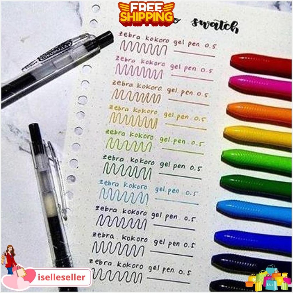

Tbmo (Ecer) Bolpen Kokoro Gel Zebra 0.5 Warna Cerah Cod