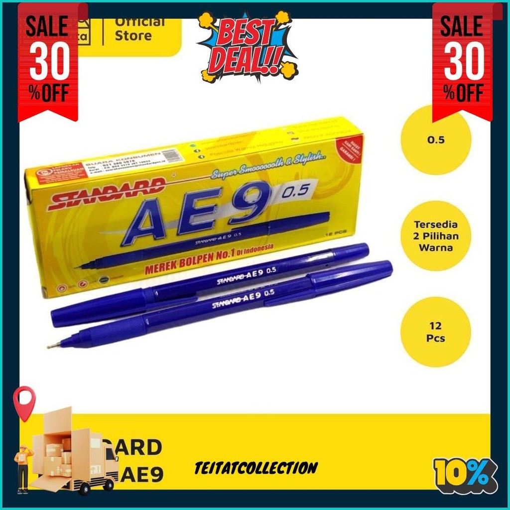 

Pulpen Standard Ae-9 Ae9 0.5Mm Murah Isi 12 Pcs Cod