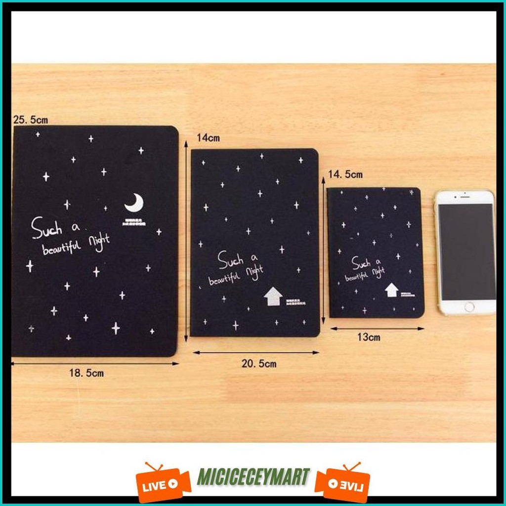 Shercoll - Buku Hitam / Black Book / Buku Tulis Dengan Kertas Hitam Polos / Scrapbook Hitam Original