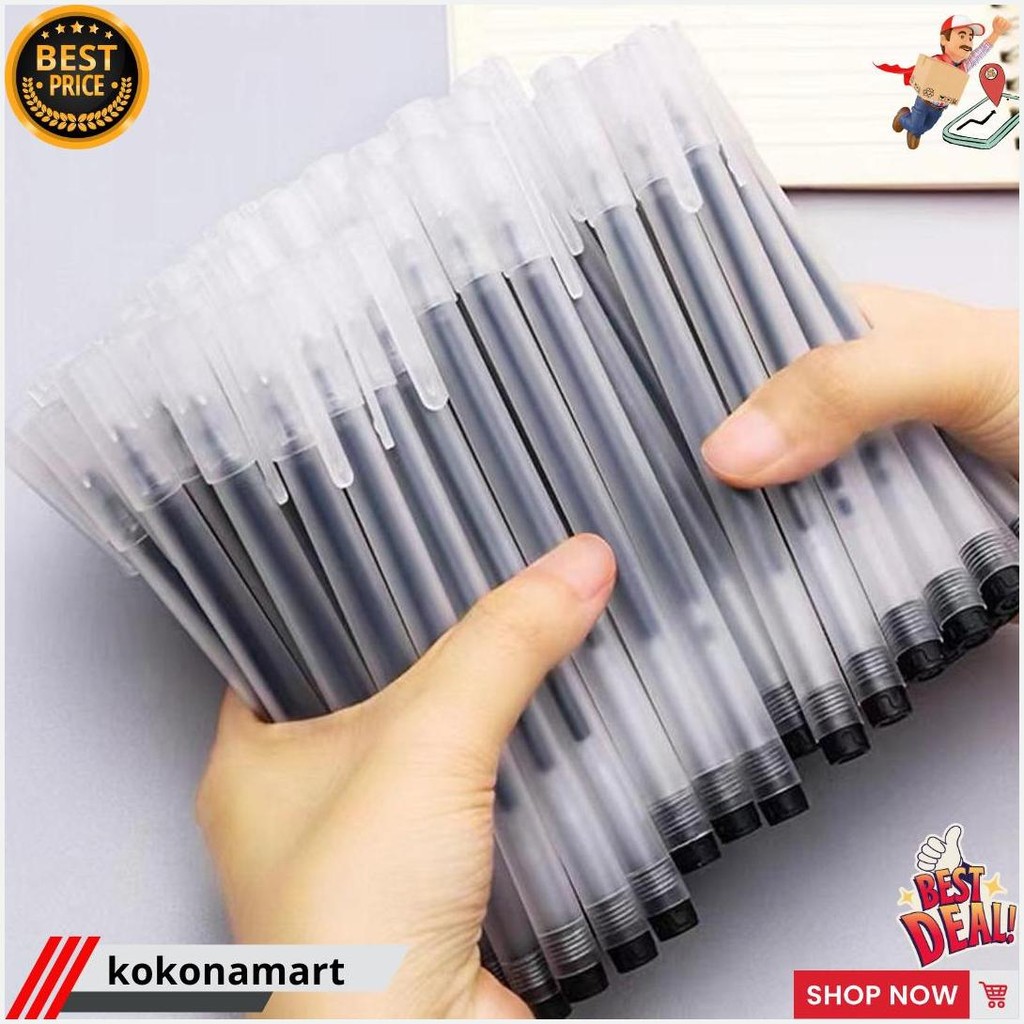 

12 Pcs Pulpen Gel 0.5Mm Hitam - Pulpen Gel Satu Lusin - Bolpen Murah [Thehanscorner] Termurah Banget