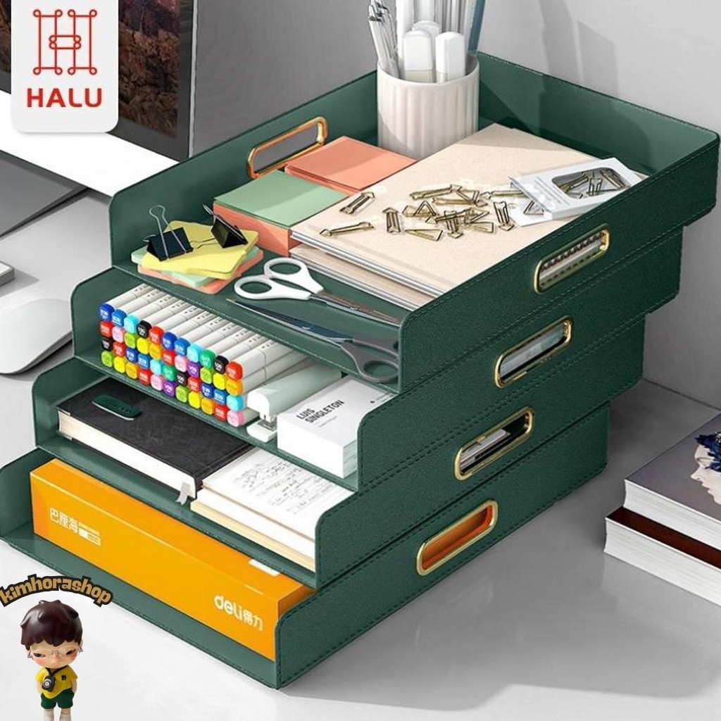 Halu Rak File Dokumen Meja Rak Susun Organiser Dokumen Kantor Rak Dokumen Kertas File Multifungsi Me