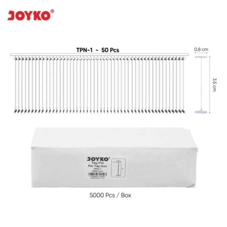 

UFO-2025 Joyko TPN-1 Tag Pin 1 Box Isi 5000Pc Refill Tag Gun Label Harga / Merk Hemat