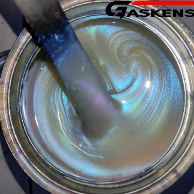 Promo CAT PU BUNGLON PUTIH 250ML | EFEK WARNA BIRU UNGU | GASKENS AUTOMOTIVE PAINT | CAT VELG MOTOR 