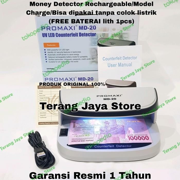 Money Detector Promaxi Md-20 Lampu Uv Deteksi Uang Palsu Promaxi Md20 Original Dan Terpercaya