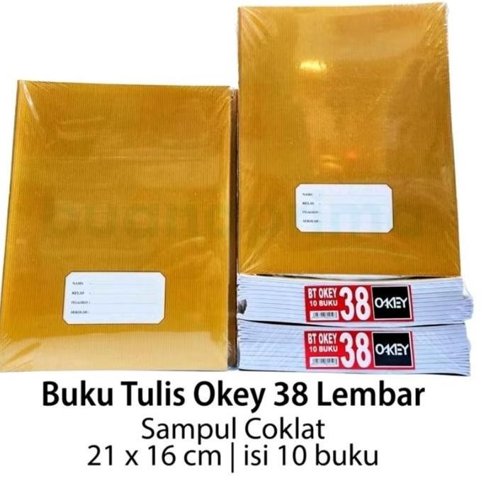 

New!! Buku Tulis Okey Kraft 38,58 Sampul Coklat..