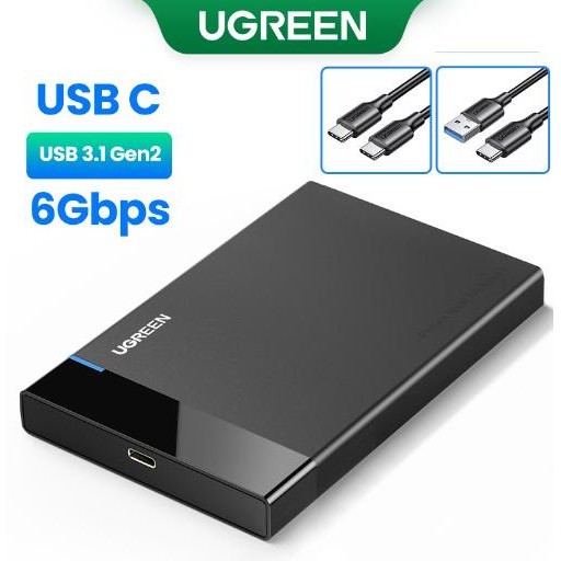 Ugreen HDD SSD Case Enclosure External 2.5 Type C 3.1 Micro B 6 Gbps