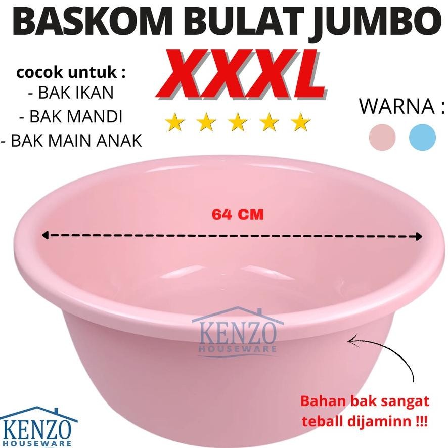 Baskom Bak Bulat Besar Jumbo Plastik Bak Air Mandi Berkualitas XXXL REDHOUSE