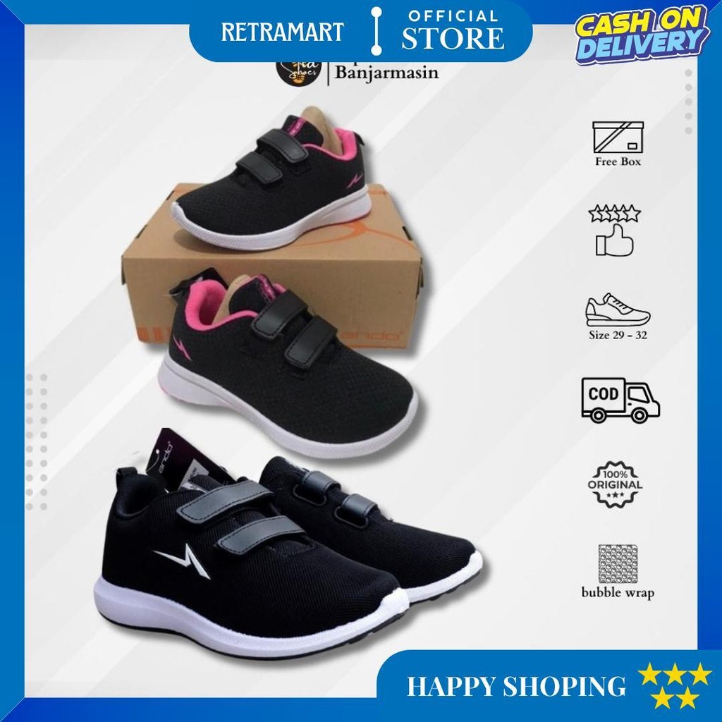 Sepatu Ando (29-32) | Sepatu Anak Perempuan Laki-Laki | Sneaker Anak Perempuan Terbaru Terkeren Term