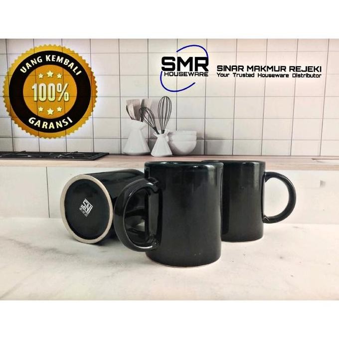Sale 3 Set Gelas Mug Keramik Hitam Polos