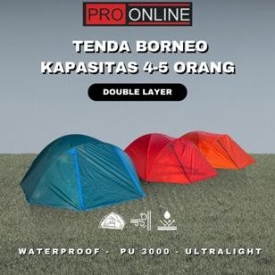 Tenda BORNEO 4 / Tenda Camping Dome 4 -5 Orang Double Layer TARO