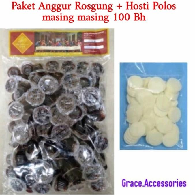 

Anggur cup rosgung hosti roti perjamuan kudus paket 100 baru L19
