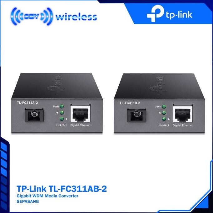 TP-Link TL-FC311AB-2 Media Converter FO to LAN Gigabit AB - Sepasang