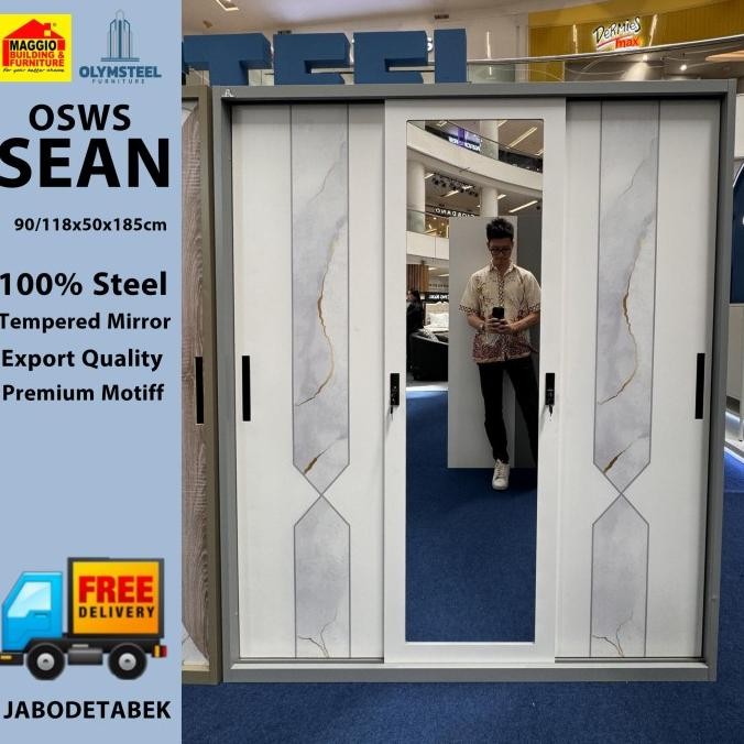 Promo Lemari Pakaian Besi - Lemari Pakaian Sliding - Osws Sean - Olymsteel
