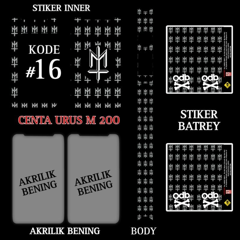 

*PromoTerjangkau* Stiker Inner Satu Paket M200 16 Garskin Wrap Stiker Premium / X Casing Case COD