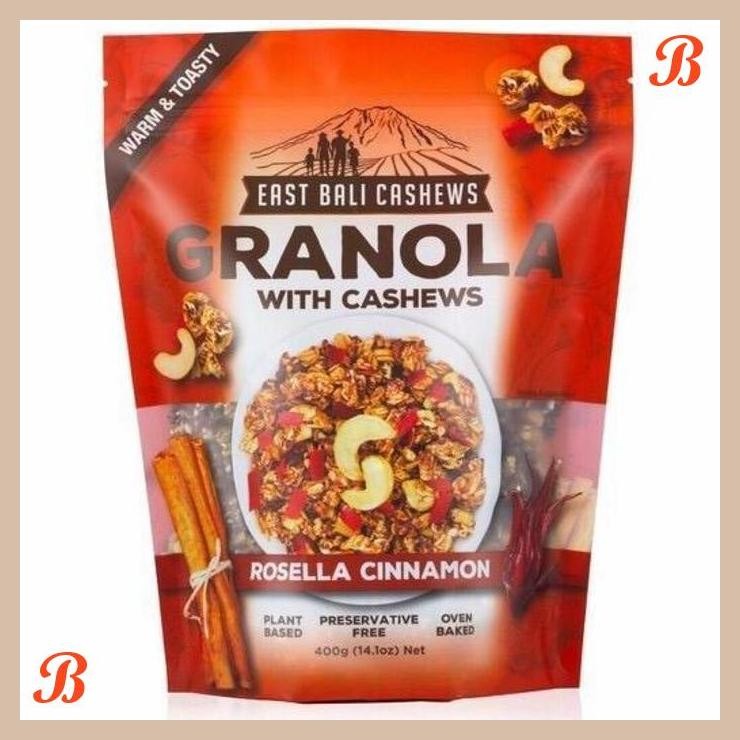 

| RMP | EAST BALI CASHEWS GRANOLA ROSELLA CINNAMON 400GR