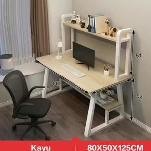 PREMIUM E-TIFE Meja Belajar / Meja Belajar dengan Rak / Meja Belajar Minimalis / Meja Belajar Kayu /