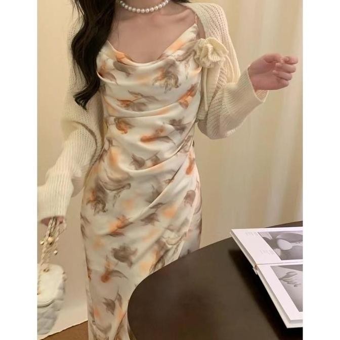 1336 new korean style dress pantai krem wanita baju midi dress summer beach dres ketat sexy bodycon 