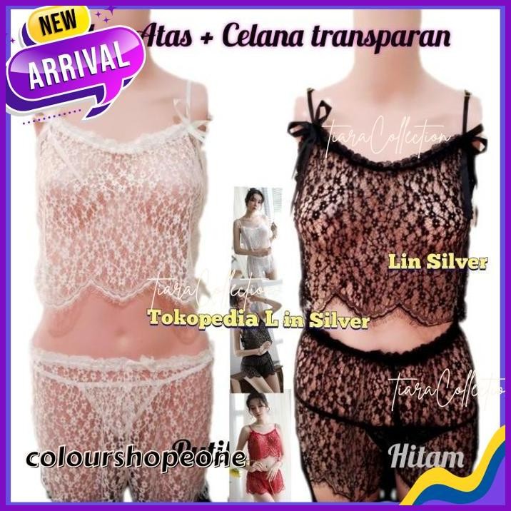 LINGERIE / BAJU SETELAN TIDUR SEKSI TRANSPARAN BROOKAT IMPOR JUMBO XL GRATIS ONGKIR