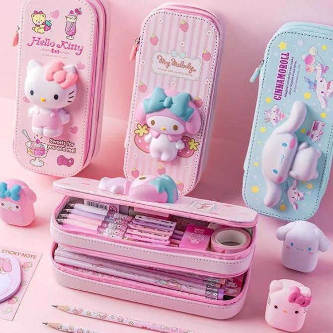

Promo!! Tempat Pensil Sanrio Squishy Cinnamoroll Kuromi Melody Kotak Pulpen