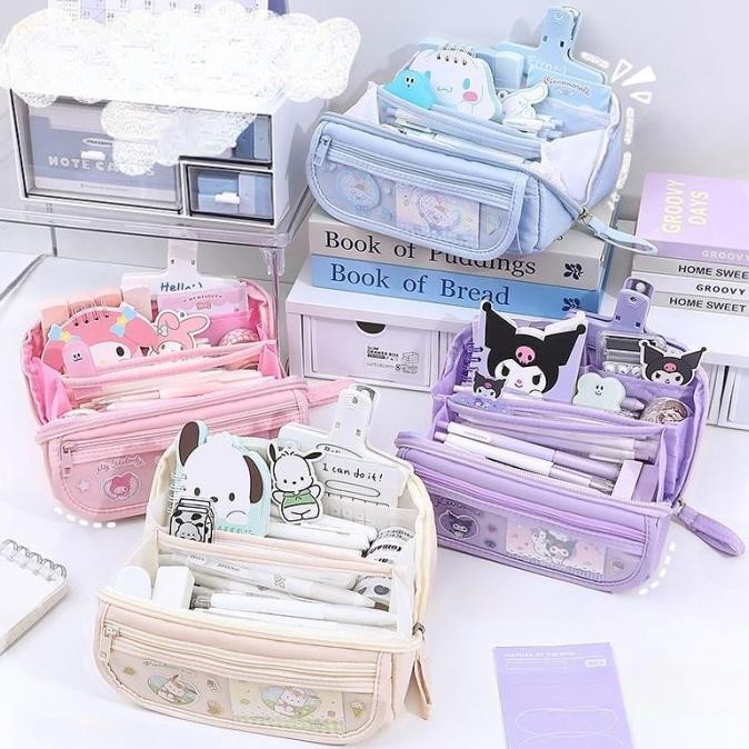 

Promo!! Tempat Pensil Aesthetic Pencil Case Box Pensil Korea Organizer Box Pensil Cute Kapasitas Besar
