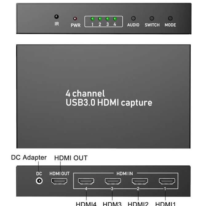 Ezcap 264 Usb 3.0 Hdmi 4 Port Video Capture Live Streaming New Stok
