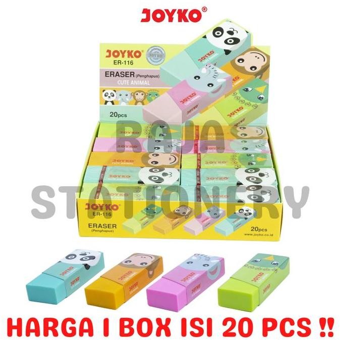 

Promo!! Joyko Eraser Kid Penghapus Joyko Besar Motif Hewan Lucu Er-116 [20Pcs]
