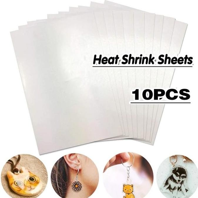 

Promo!! 10Pcs 20*29Cm Diy Heat Plastic Sheet Printable Heat Shrink Kertas/Diy Shrinky Dink Plastic