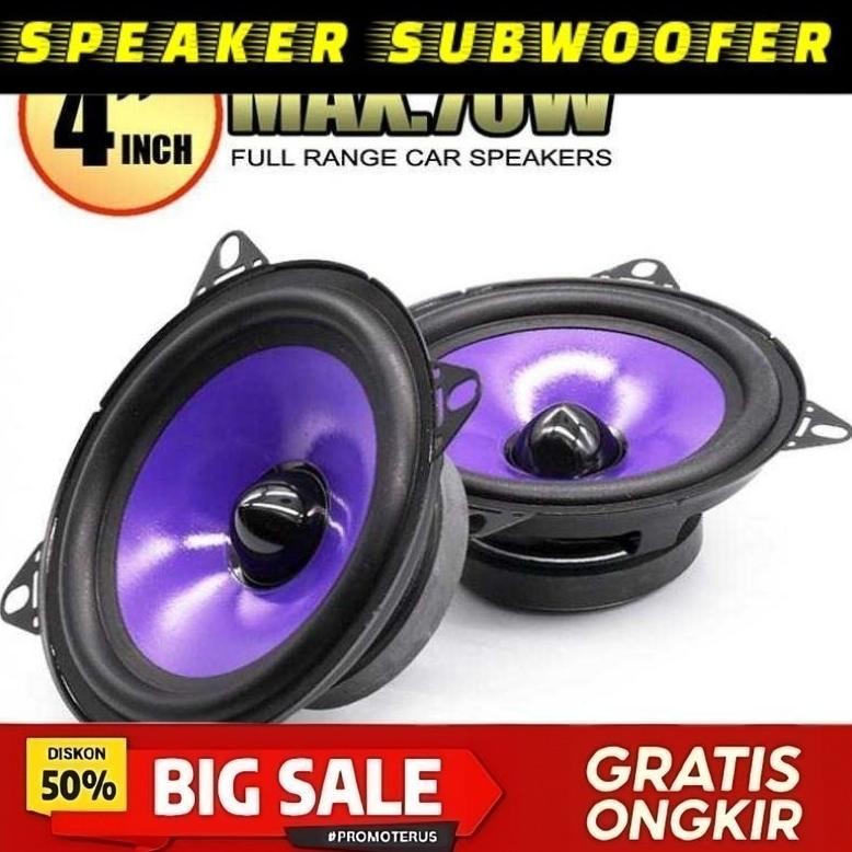 SPEAKER MOBIL 4 INCH SUBWOOFER 2 PCS SPEAKER PINTU MOBIL HIFI 70 WATT