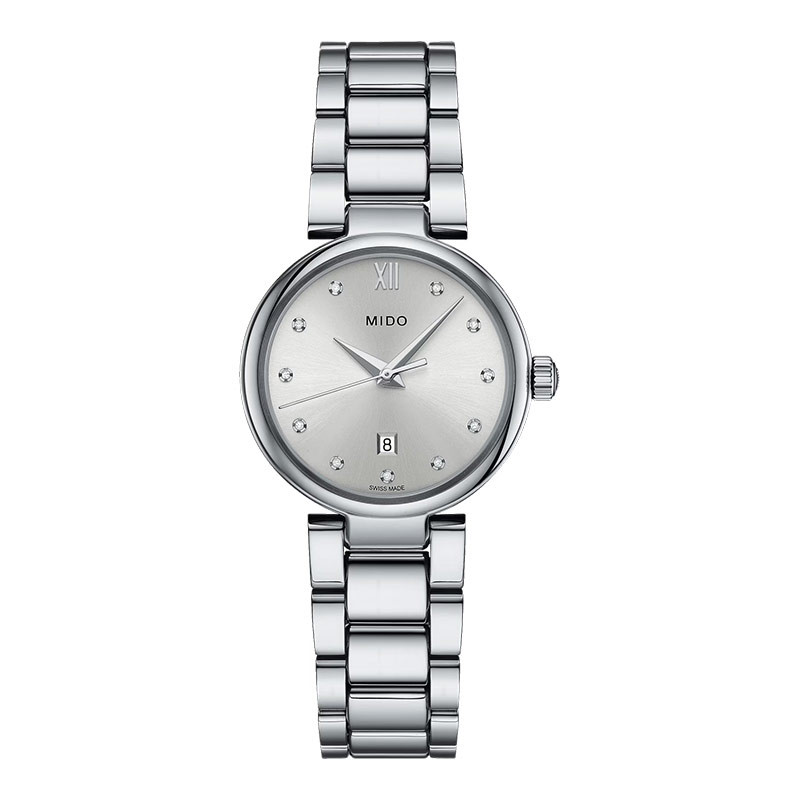 Jam Tangan Wanita MIDO Baroncelli M022.210.11.036.00 Donna Silver Dial Stainless Steel Strap