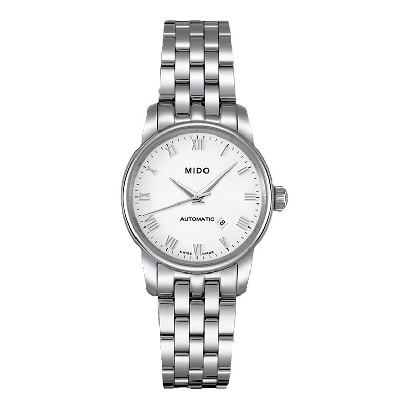 Jam Tangan Wanita MIDO Baroncelli M7600.4.26.1 Lady Automatic White Dial Stainless Steel Strap