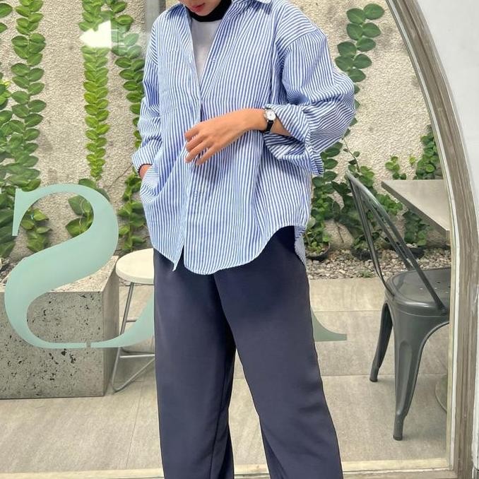 Fukutani Kemeja Salur Oversize - P1077