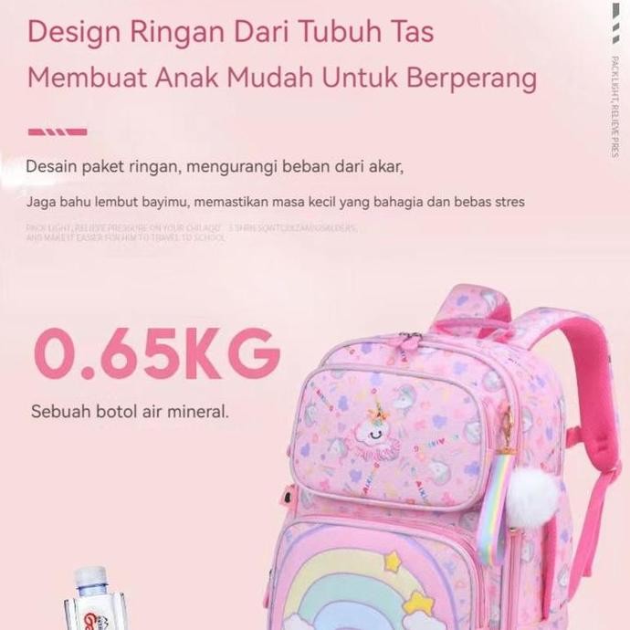 Laris Tas Sekolah Anak Perempuan Anti Air Model Pelangi Import, Tas Sekolah Anak Perempuan Cewek Sd 