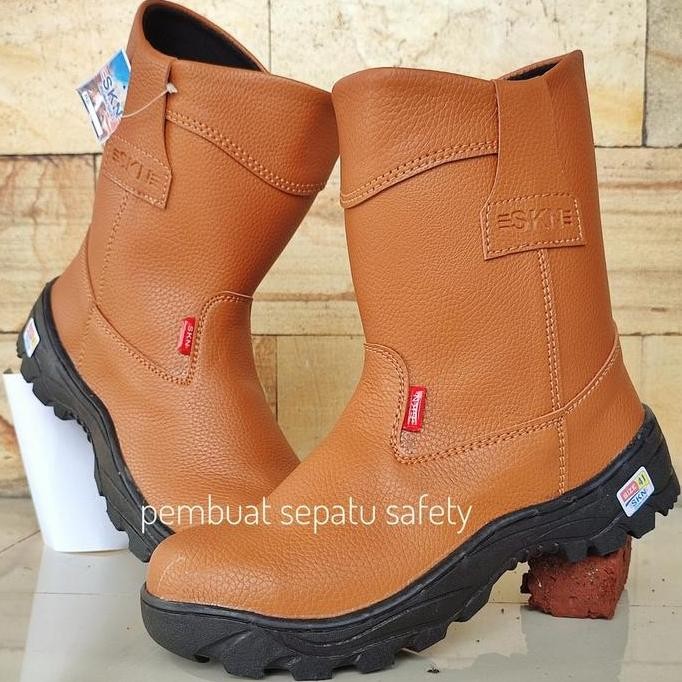 Sepatu Safety Septi King Skn Ujung Besi Kulit Buatan Boots Kerja Proyek Mekanik Bengkel Pabrik Sepat